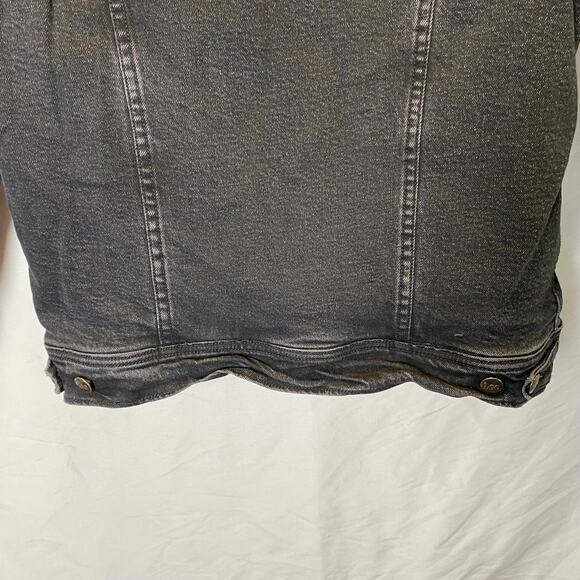 Lee Men's Denim Tucker Jacket Size Small Black Sherpa Lined Jean Coat Winter - Picture 7 of 11